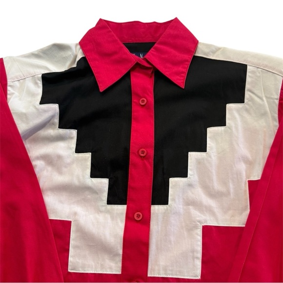 NWT Vintage 1980’s Kenny Rogers Western Shirt Aztec Shirt Size M - Picture 3 of 9